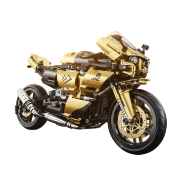 KIT DE BLOCOS DE MONTAR MACHINE PLAYER MOTO ESPORTIVA DOURADA 1/10 869 PEÇAS 88804